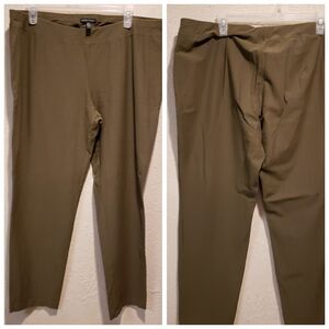 Eileen Fisher Pants Size X- Large Olive Green Washable Stretch Ankle Pull On